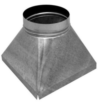Duct Outlet, Rectangular to Round Transition, 16 in x 16 in