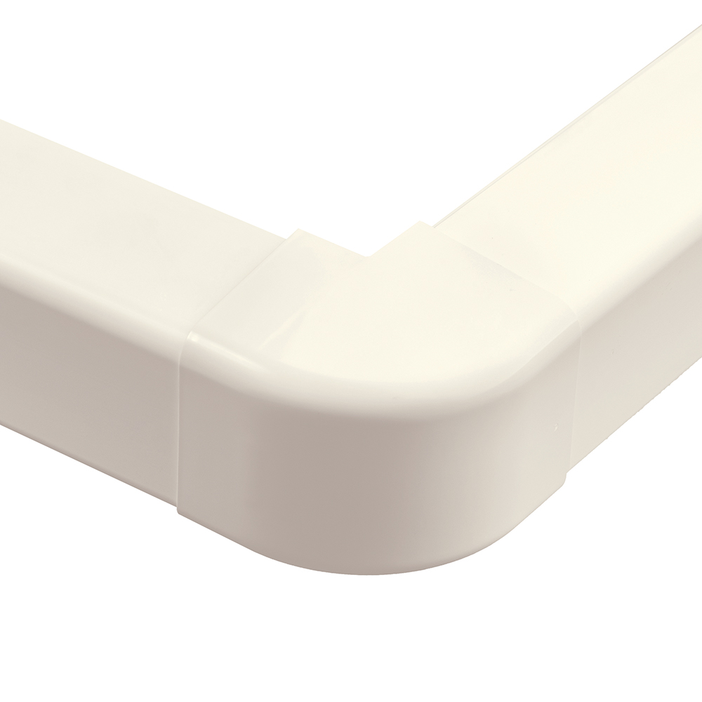 Lineset Cover, Elbow, External Right Angle, 80 deg, 3 in, Cream
