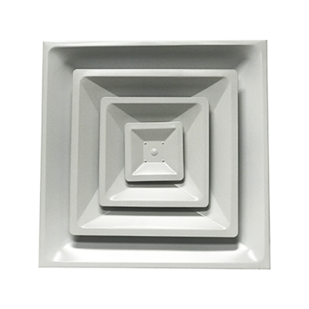 Diffuser, 3-Cone Step Down, T-Bar, Square, Lay-In, Steel