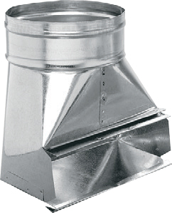 Duct Boot, Stack Head, 6 in Dia, 3.25 in WD, 8 in LG